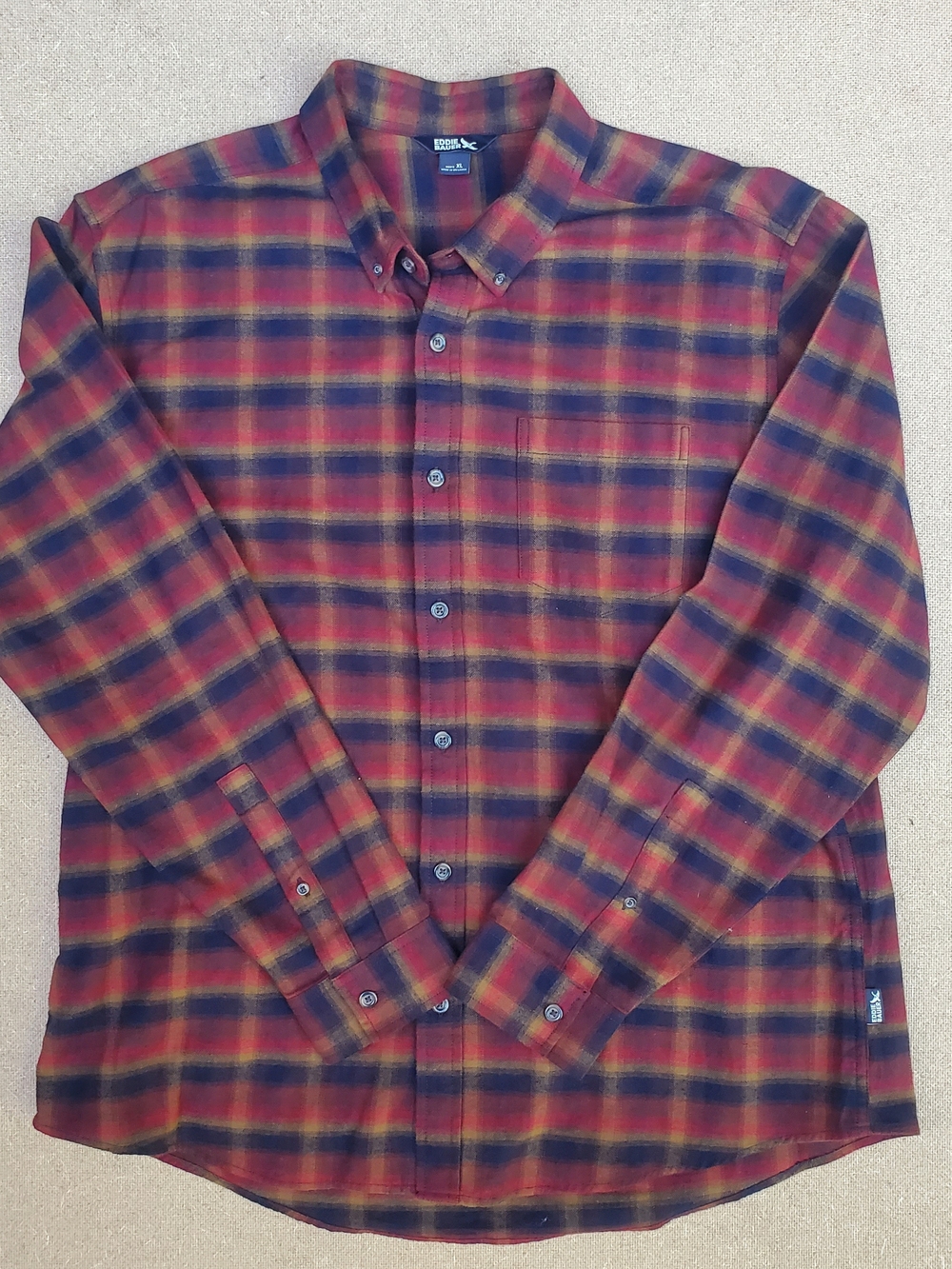 Men’s Red Plaid Button-Down Shirt